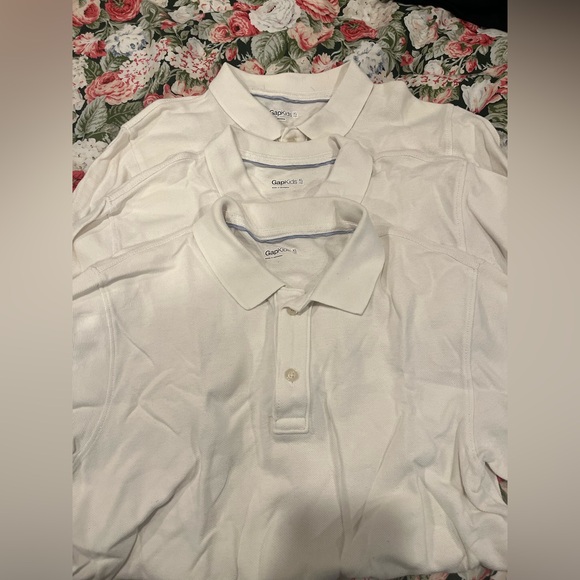 gap kids boy’s white uniform polo short sleeve shirts LOT OF 3 - Picture 1 of 3